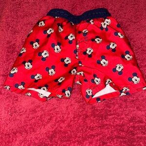 Disney Red Mickey Mouse Kids Swim Trunks
